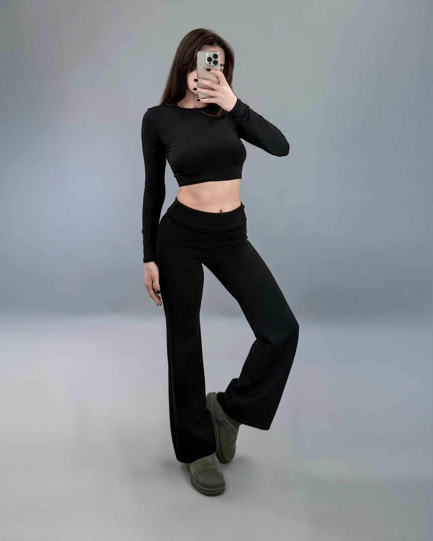 Foldover Flare Pants