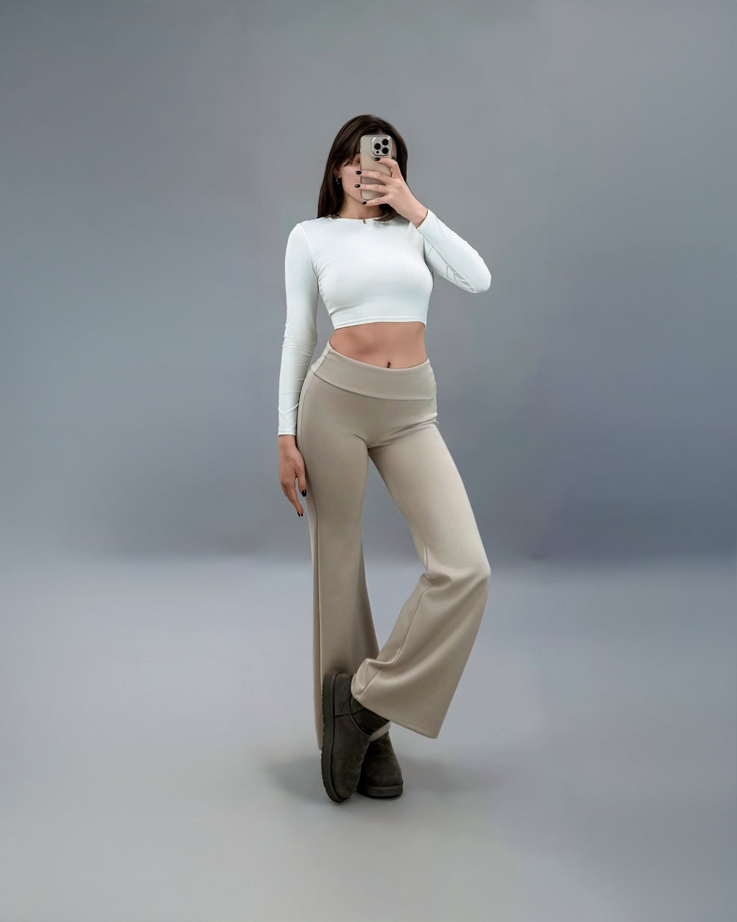 Foldover Flare Pants