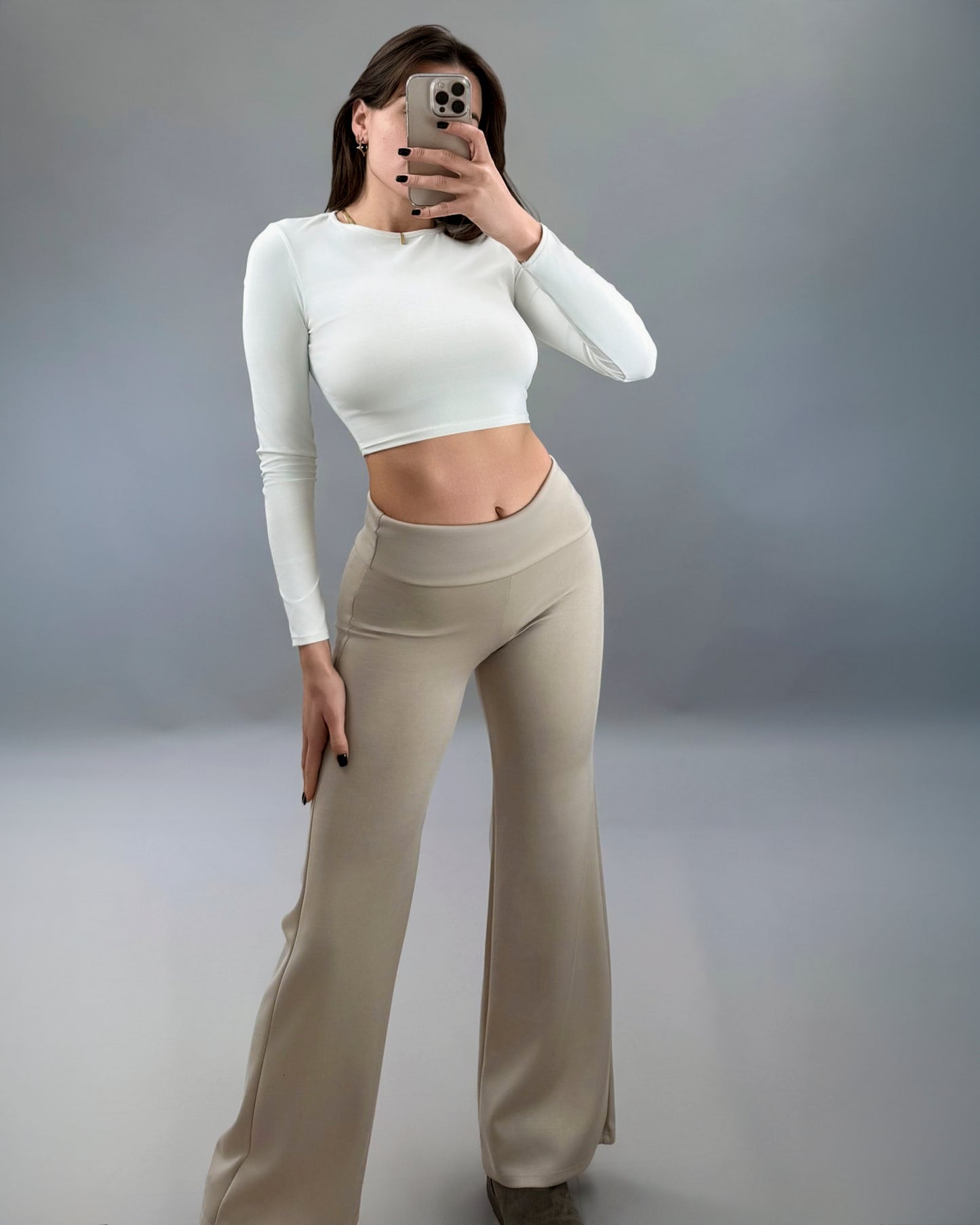 Foldover Flare Pants